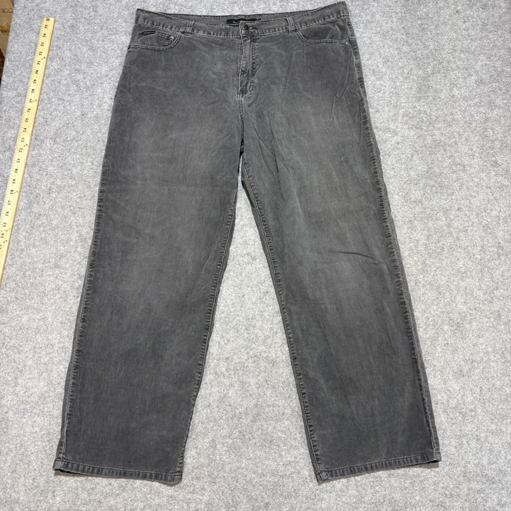 Calvin Klein Jeans Mens 40x30 Gray Corduroy Straight Leg Pants Charcoal 0076
